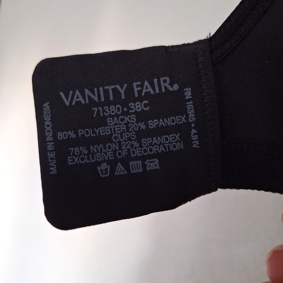 Vanity Fair Wireless Black Bra 38C - Picture 8 of 9